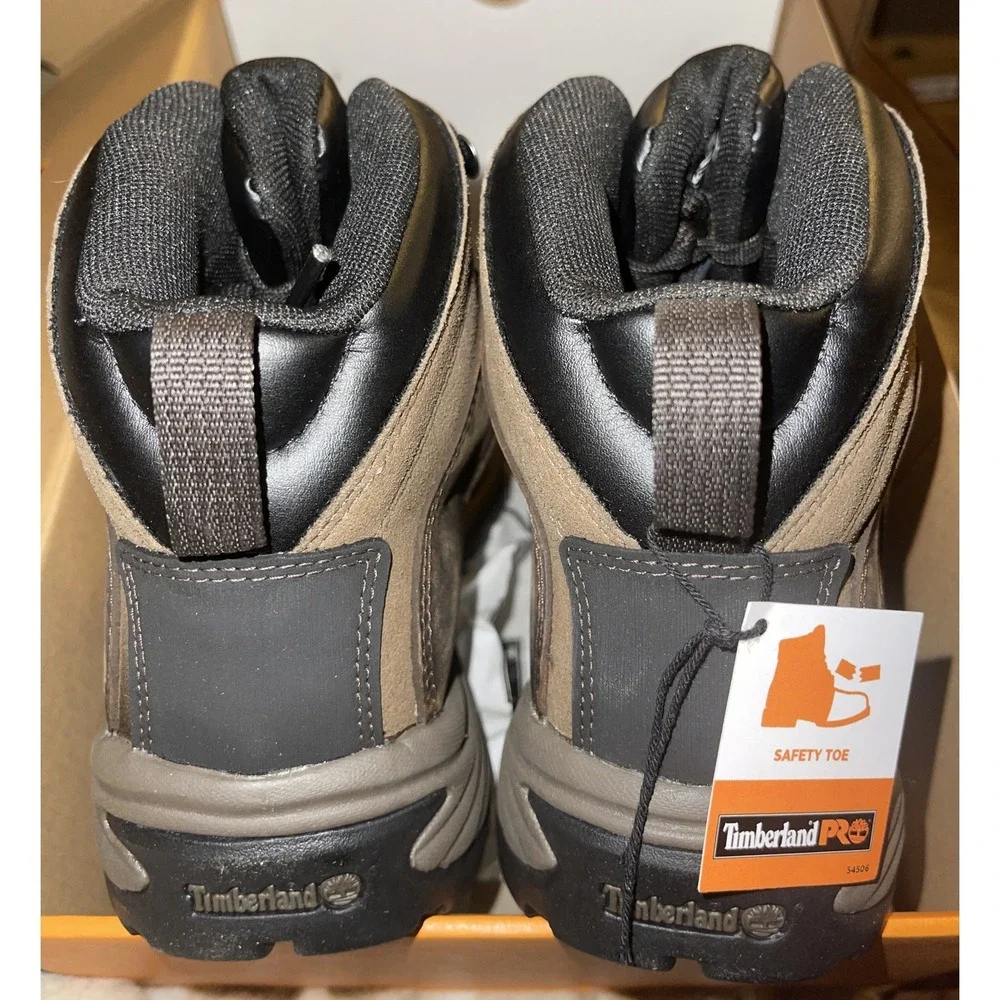 Men's Timberland PRO Flume Mid Waterproof Steel Toe Work Boots Brown A1Q8V 9.5 M